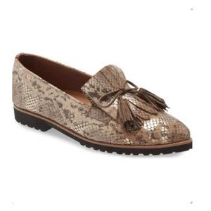 Paul Green Diana Kiltie Fringe Snake Print Metallic Loafers